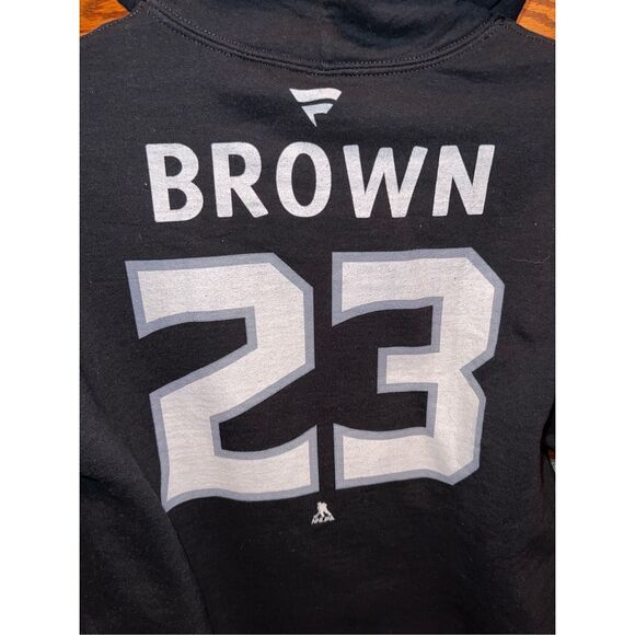 LA Kings Fanatics Branded Black Logo Pullover Hoodie Brown #23 Size Medium - Picture 3 of 6